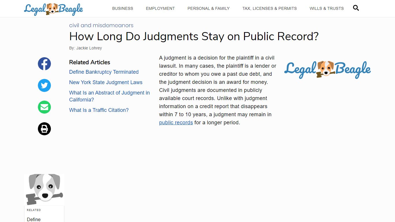 How Long Do Judgments Stay on Public Record? | Legal Beagle